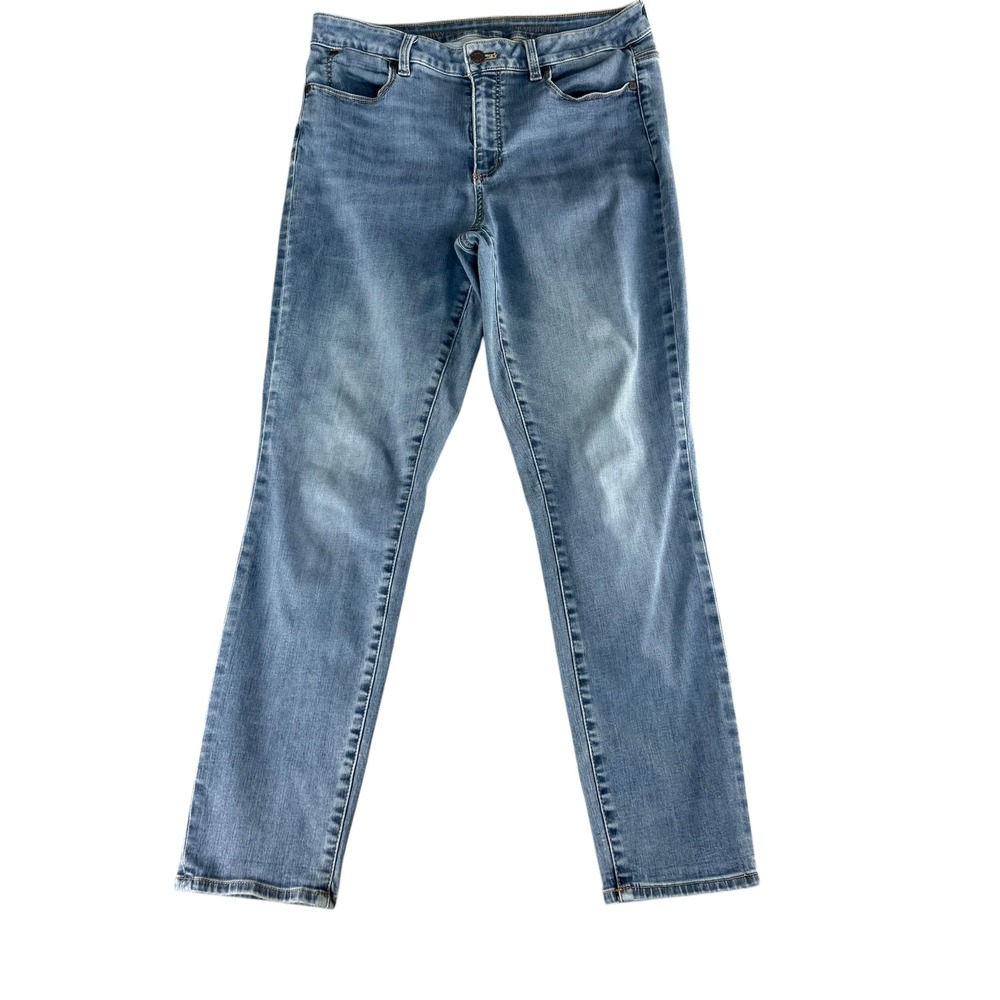 Talbots Curvy Ankle Jeans Womens 12 Medium Wash Blue Stretch Denim Pants